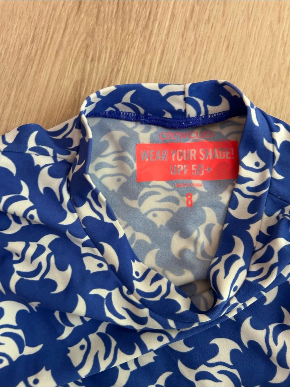 Crewcuts Blue & White Fish Print Rashguard Two-Piece Set